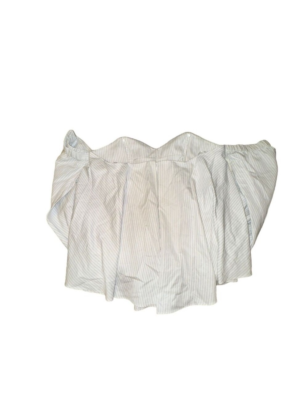 Milly Off Shoulder Blouse Size 10 White Black Pintstripe Sweatheart Neck Boning